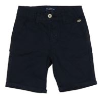 Tmavomodré plátenné kraťasy