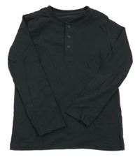 Černé triko s knoflíky Tu