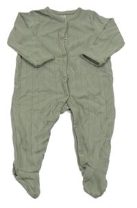 Khaki žebrovaný overal C&A