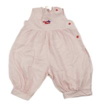 Svetloružový ľahký pruhovaný overal s výšivkou