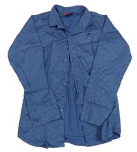 Tmavomodrá vzorovaná košile s výšivkou 