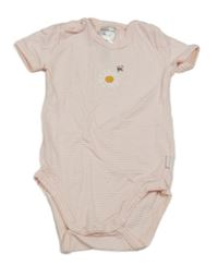 Ružovo-biele pruhované body s kvetinou