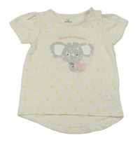 Bílé vzorované tričko se slonem Topomini