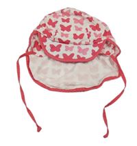 Bielo-ružová šiltovka s motýlikmi