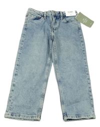 Nové - Světlemodré melírované straight fit rifle H&M