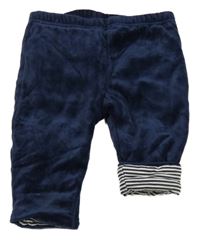 Tmavomodré sametové zateplené tepláky C&A