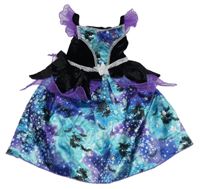 Kostým - černo-modro-fialové šaty s netopýry Matalan