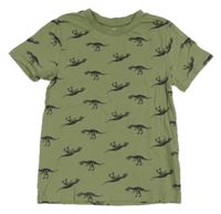 Khaki tričko s dinosaurami H&M