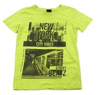 Limetkové tričko s městem a metrem Chapter