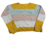 Farebný pruhovaný crop sveter Kids Only
