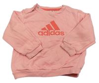 Růžová mikina s logem Adidas