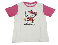 Bielo-ružové tričko s Hello Kitty