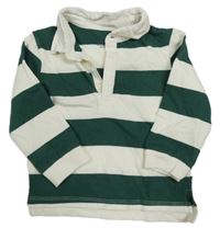 Zeleno-bílé pruhované polo triko Primark