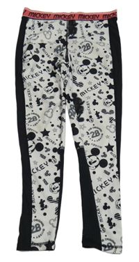 Čierno-biele vzorované športové legíny s Mickeym zn. Souluxe