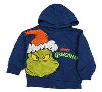 Tmavomodrá mikina s Grinchem a kapucňou zn. Primark