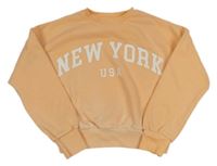 Oranžová crop mikina s nápisom F&F