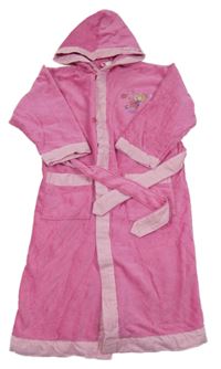 Ružový froté župan s vílou a kapucňou