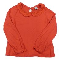 Jahodové triko s límcem s madeirou Tu