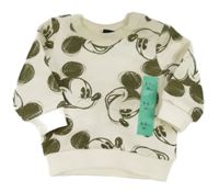 Nové - Smetanovo-khaki mikina s Mickeym Primark