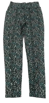 Antracitovo-zelené bodkovaná é športové legíny Ergeenomixx