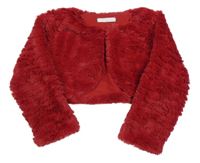 Červené kožešinové podšité bolérko
