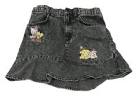 Tmavosivá rifľová sukňa s Hello Kitty a kamarády H&M