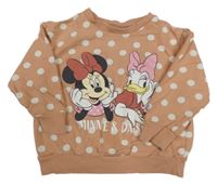 Broskvová bodkovaná á mikina s Minnie a Daisy George