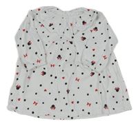 Bielo-čierno-červené bodkovaná é šaty s Minnie a golierikom Primark
