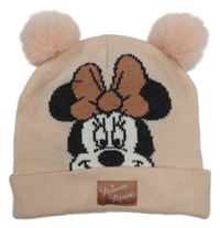 Růžová čepice s Minnie a bambulí Disney