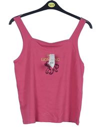 Dámský růžový žebrovaný crop top se Simbou Disney + George 