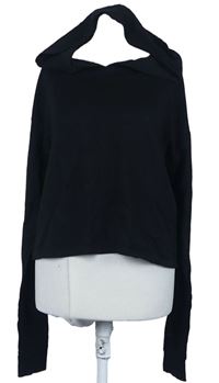 Dámská černá crop mikina s kapucí Forever21