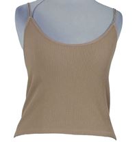 Dámsky béžový rebrovaný crop top Zara