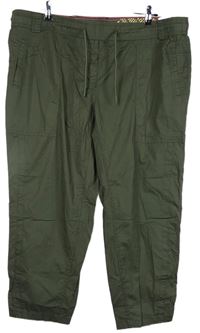 Pánské khaki plátěné capri kalhoty Cecil 