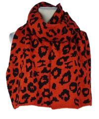 Dámska červeno-čierna vzorovaná šál