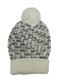 Dámska bielo-sivá melírovaná čapica s brmbolcom Atmosphere