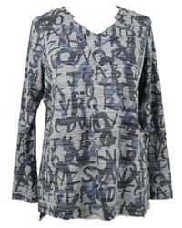 Dámské tmavomodro-šedé vzorované triko Liberty 