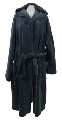 Dámský tmavošedý chlupatý župan s páskem C&A