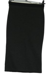 Dámská tmavošedá elastická midi sukně 