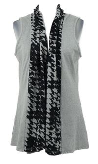 Dámska sivo-čierna vzorovaná svetrová vesta Tigi
