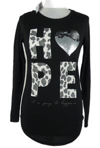 Nové - Dámské černé triko s nápisem Colours of the World 