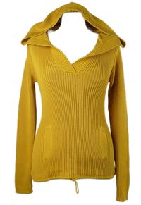 Dámský okrový svetr s kapucí C&A