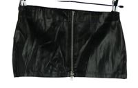 Dámska čierna koženková prepínaci minisukňa