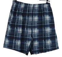 Pánské tmavomodro-modré kostkované pyžamové kraťasy VanVan