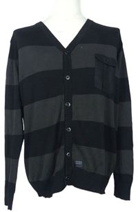 Pánsky čierno-sivý pruhovaný prepínaci sveter Jack&Jones