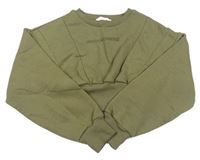 Khaki crop mikina s nápisom Candy couture
