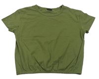 Khaki crop tričko kylie