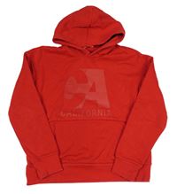 Červená mikina s potlačou a kapucňou H&M