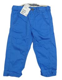 Modré plátěné kalhoty H&M