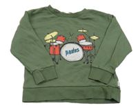 Khaki mikina s bubny
