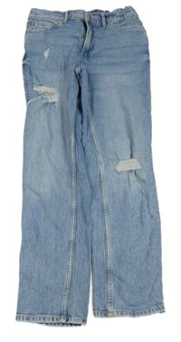 Světlemodré široké rifle s dírami H&M
